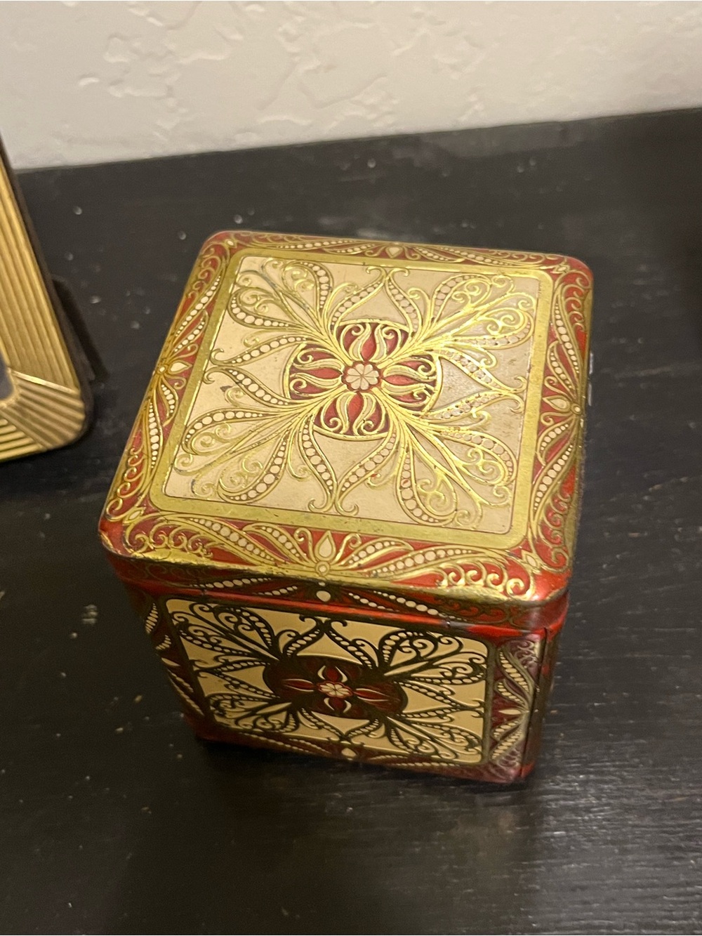 Red and Gold Ornate Decorative Trinket Box - Home Accents